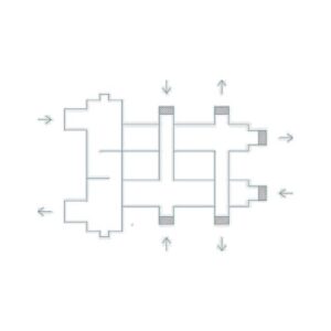 Коллектор дублер рядный с гидроразделителем до 100 кВт 1+1+1