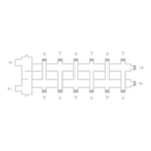 Коллектор дублер рядный с гидроразделителем до 150 кВт 3+1+3