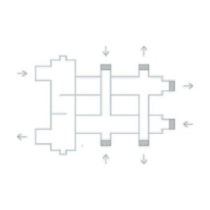 Коллектор дублер рядный с гидроразделителем из нержавеющей стали до 85 кВт 1+1+1