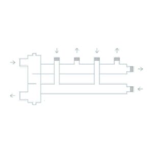 Коллектор дублер рядный с гидроразделителем из нержавеющей стали  до 85 кВт 2+1
