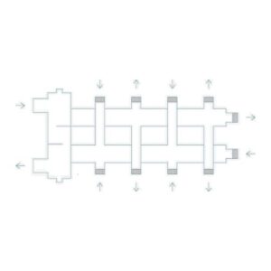 Коллектор дублер рядный с гидроразделителем из нержавеющей стали до 85 кВт 2+1+2
