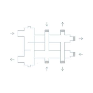 Коллектор дублер рядный с гидроразделителем до 85 кВт 1+1+1