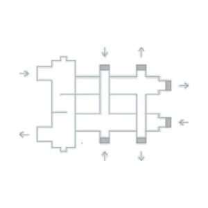 Коллектор дублер рядный с гидроразделителем из нержавеющей стали до 100 кВт 1+1+1