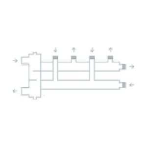 Коллектор дублер рядный с гидроразделителем из нержавеющей стали до 100 кВт 2+1