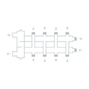 Коллектор дублер рядный с гидроразделителем из нержавеющей стали до 100 кВт 2+1+2