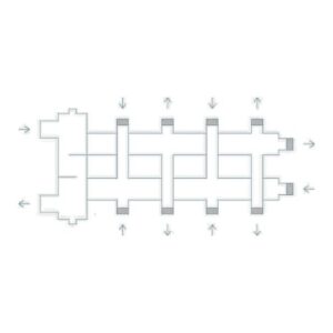 Коллектор дублер рядный с гидроразделителем из нержавеющей стали до 150 кВт 2+1+2